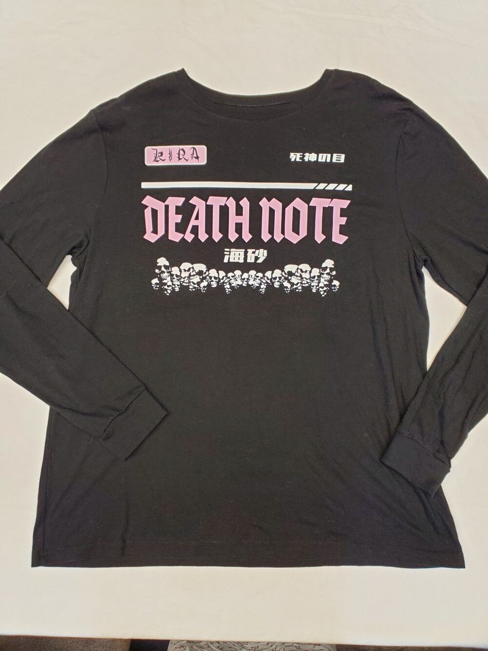 Death Note Misa Amane Long Sleeve Tee L Hot Topic Anime Skulls Graphic Viz